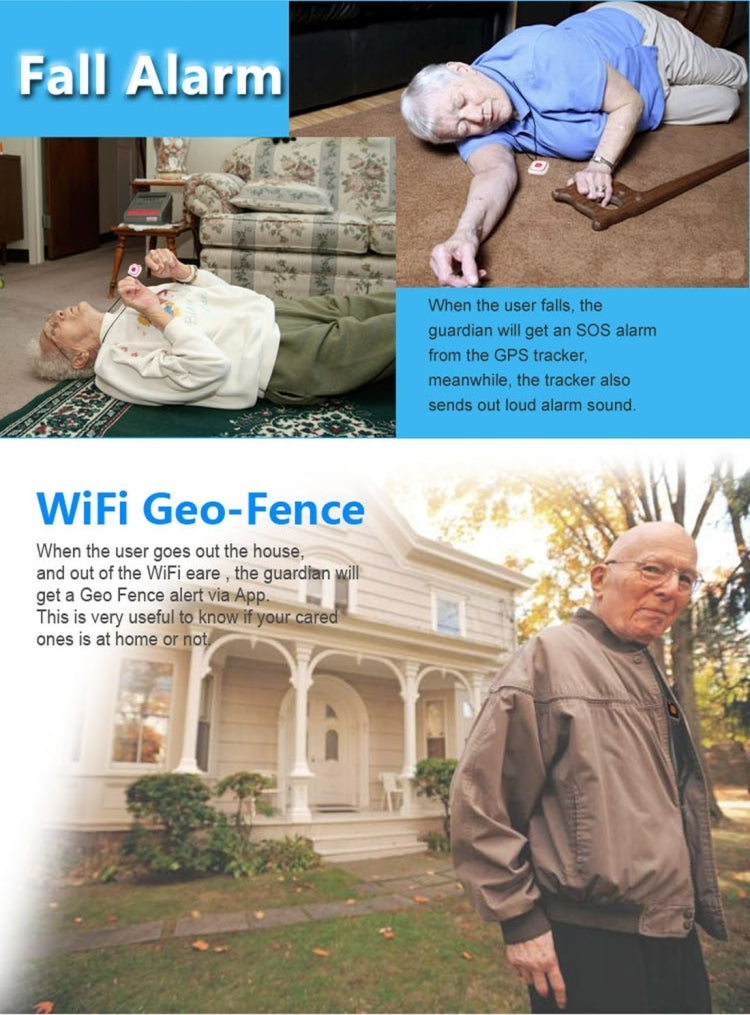 V28 Necklace Style GSM Mini LBS WiFi AGPS Tracker SOS Communicator(Black) - Personal Tracker by PMC TechLife | Online Shopping South Africa | PMC TechLife