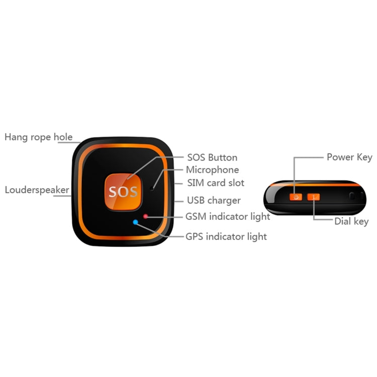 V28 Necklace Style GSM Mini LBS WiFi AGPS Tracker SOS Communicator(Black) - Personal Tracker by PMC TechLife | Online Shopping South Africa | PMC TechLife