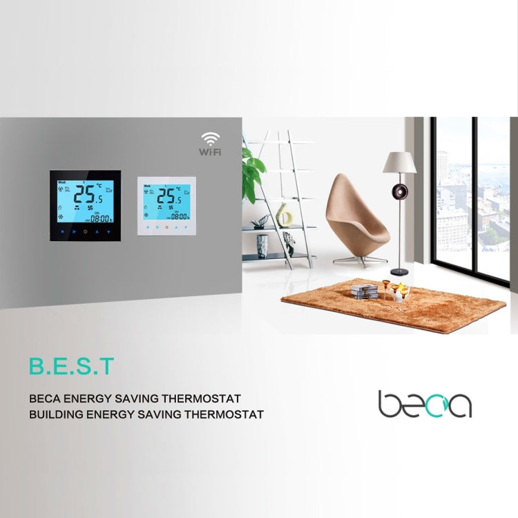 LCD Display Air Conditioning 2-Pipe Programmable Room Thermostat for Fan Coil Unit, Supports Wifi(Black) - Thermostat & Thermometer by PMC TechLife | Online Shopping South Africa | PMC TechLife