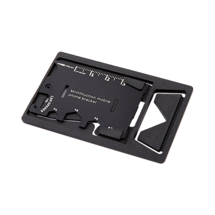 Multi-function Folding Stainless Steel Tool Card Bottle Opener Phone Holder - Desktop Holder by PMC TechLife | Online Shopping South Africa | PMC TechLife
