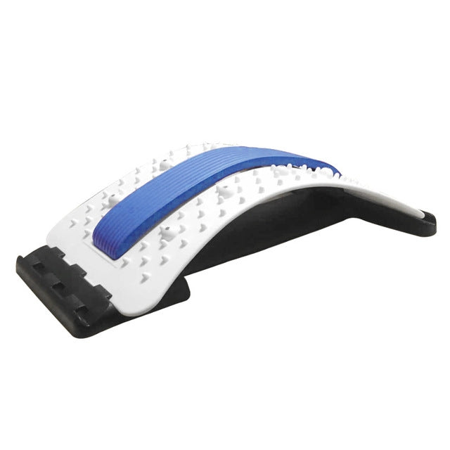 Lumbar Traction Stretching Device Posture Corrector Waist Support Spine Pain Relief Back Massage Stretcher(White Blue) - free shipping - PMC TechLife - Order now!