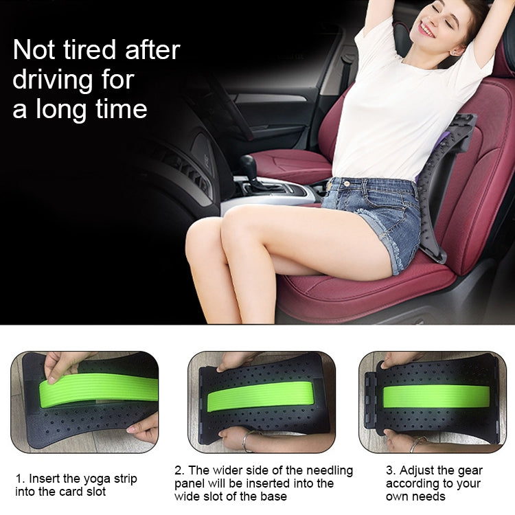Lumbar Traction Stretching Device Posture Corrector Waist Support Spine Pain Relief Back Massage Stretcher(White Blue) - free shipping - PMC TechLife - Order now!