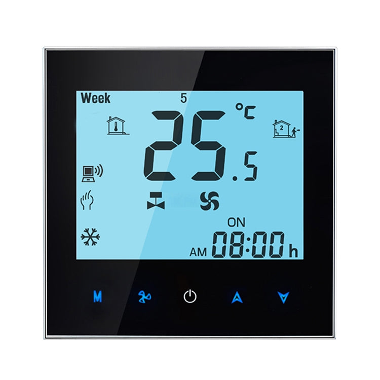 LCD Display Air Conditioning 4-Pipe Programmable Room Thermostat for Fan Coil Unit, Supports Wifi (Black) - free shipping - PMC TechLife - Order now!