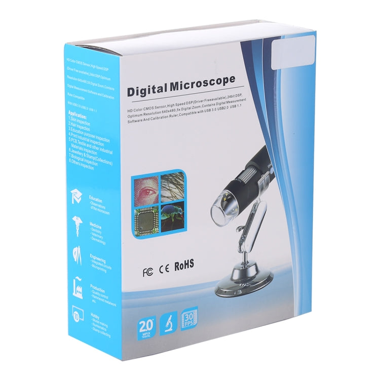 USB Magnifier HD 0.3MP Image Sensor 2560x1920P USB Digital Microscope with 8 LED & Professional Stand - free shipping - PMC TechLife - Order now!