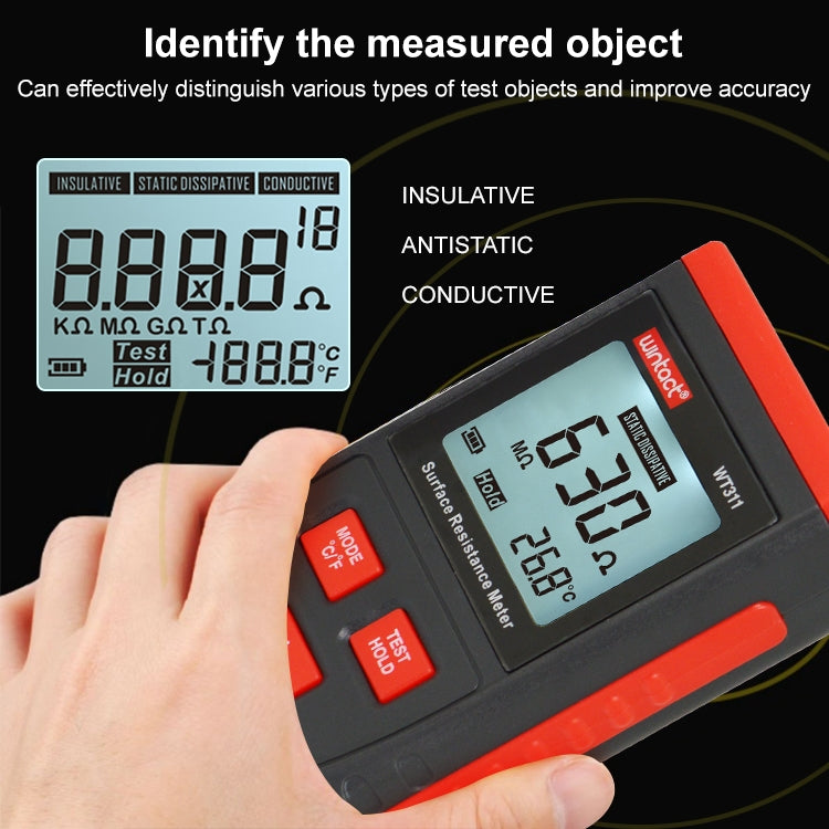 Wintact WT311 Surface Resistance Meter - Battery & Resistance Tester by Wintact | Online Shopping South Africa | PMC TechLife | Buy Now Pay Later Mobicred
