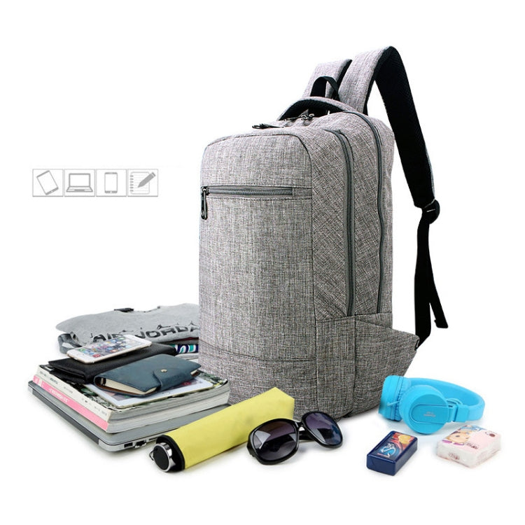 Universal Multi-Function Canvas Cloth Laptop Computer Shoulders Bag Business Backpack Students Bag, Size: 43x28x12cm, For 15.6 inch and Below Macbook, Samsung, Lenovo, Sony, DELL Alienware, CHUWI, ASUS, HP(Purple) - Backpack by PMC Jewellery | Online Shopping South Africa | PMC Jewellery