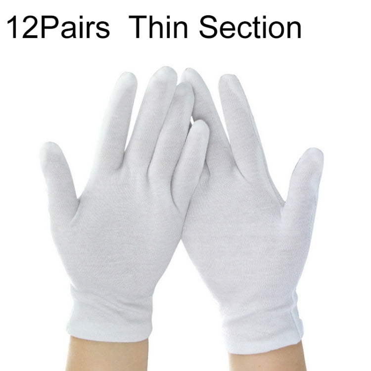 12 Pairs Pure Cotton Working Gloves, Thin Section - free shipping - PMC TechLife - Order now!