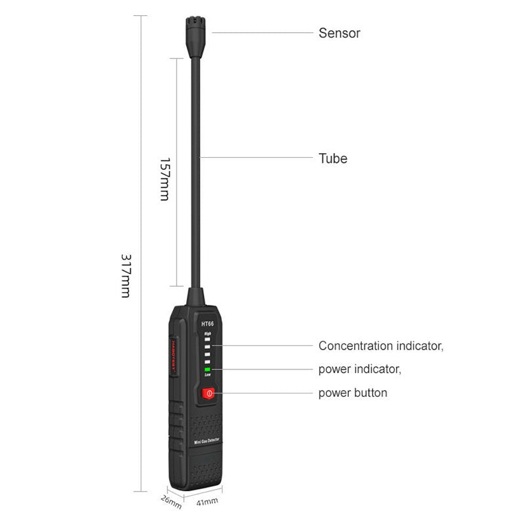 HABOTEST HT66 Combustible Gas Detector Natural Gas Leak Detector - Gas Monitor by HABOTEST | Online Shopping South Africa | PMC TechLife | Buy Now Pay Later Mobicred
