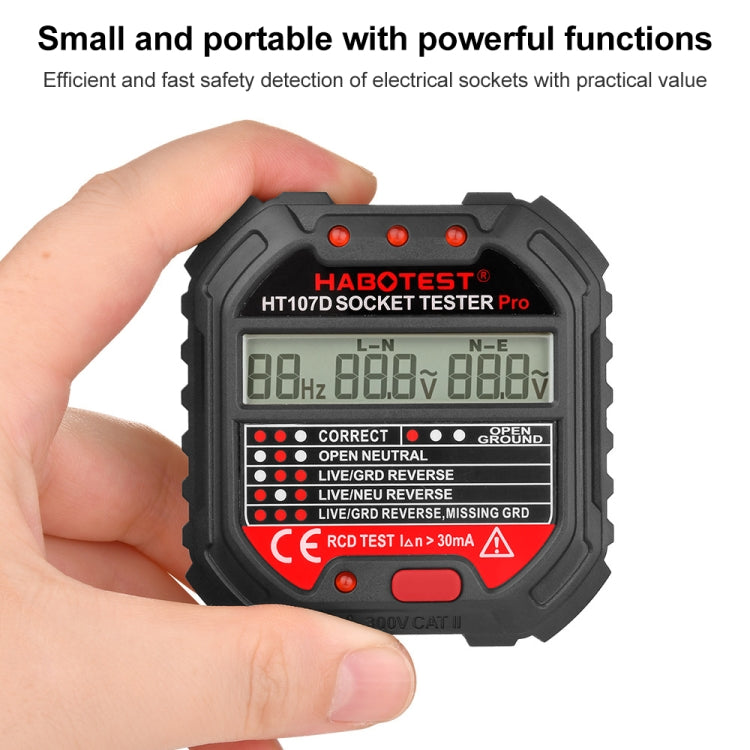 HABOTEST HT107D Multifunctional Digital Display Socket Tester (UK Plug) - free shipping - PMC TechLife - Order now!