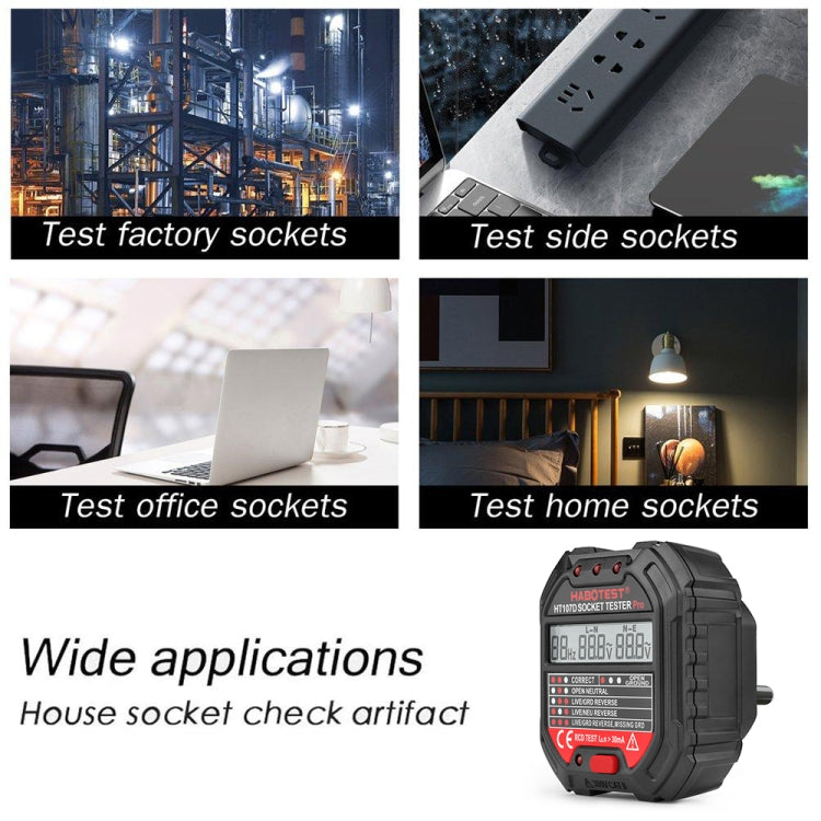 HABOTEST HT107D Multifunctional Digital Display Socket Tester (UK Plug) - free shipping - PMC TechLife - Order now!