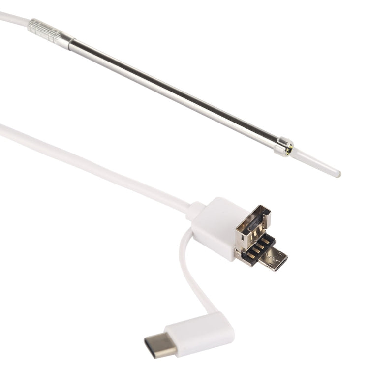 i95 3 in 1 USB Ear Scope Inspection HD 0.3MP Camera Visual Ear Spoon for OTG Android Phones & PC & MacBook, 1.75m Length Cable(White) - Ear Care Tools by PMC TechLife | Online Shopping South Africa | PMC TechLife