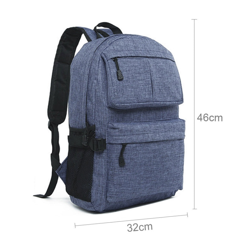 Universal Multi-Function Oxford Cloth Laptop Shoulders Bag Backpack with External USB Charging Port, Size: 46x32x12cm, For 15.6 inch and Below Macbook, Samsung, Lenovo, Sony, DELL Alienware, CHUWI, ASUS, HP(Blue) - Backpack by PMC Jewellery | Online Shopping South Africa | PMC Jewellery