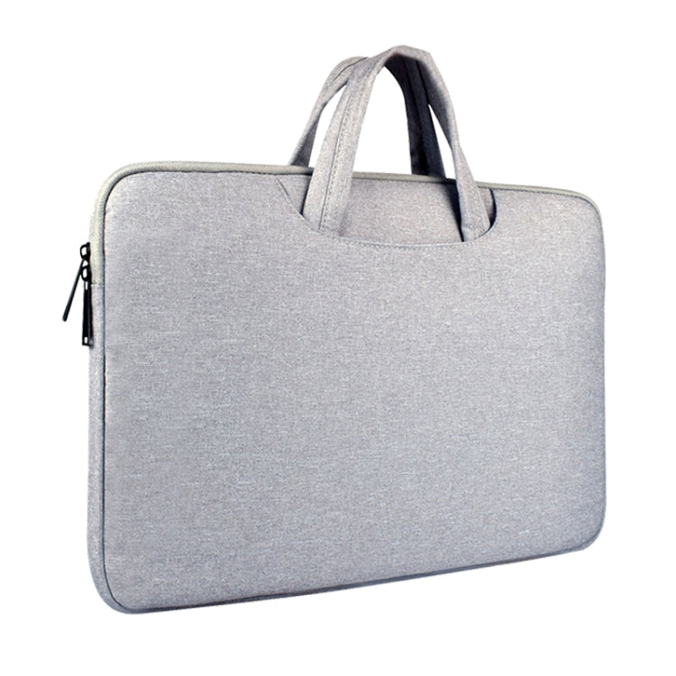Breathable Wear-resistant Shoulder Handheld Zipper Laptop Bag, For 15.6 inch and Below Macbook, Samsung, Lenovo, Sony, DELL Alienware, CHUWI, ASUS, HP (Grey) - 15.6 - 17 inch by PMC Jewellery | Online Shopping South Africa | PMC Jewellery