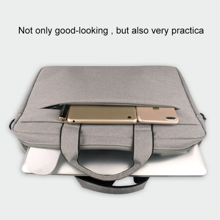 Breathable Wear-resistant Thin and Light Fashion Shoulder Handheld Zipper Laptop Bag with Shoulder Strap, For 15.6 inch and Below Macbook, Samsung, Lenovo, Sony, DELL Alienware, CHUWI, ASUS, HP (Grey) - 15.6 - 17 inch by PMC Jewellery | Online Shopping South Africa | PMC Jewellery