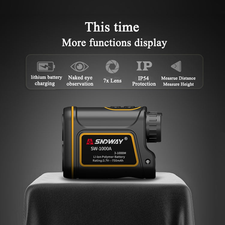 SNDWAY SW1000A Handheld Outdoor Waterproof Telescope Range Finder Distance Measurer, 1000m - Laser Rangefinder by SNDWAY | Online Shopping South Africa | PMC Jewellery