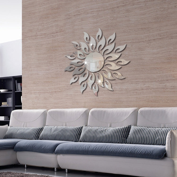Sunflower Mirror Wall Sticker Bedroom Living Room Decoration Wall Stickers(Silver) - free shipping - PMC TechLife - Order now!