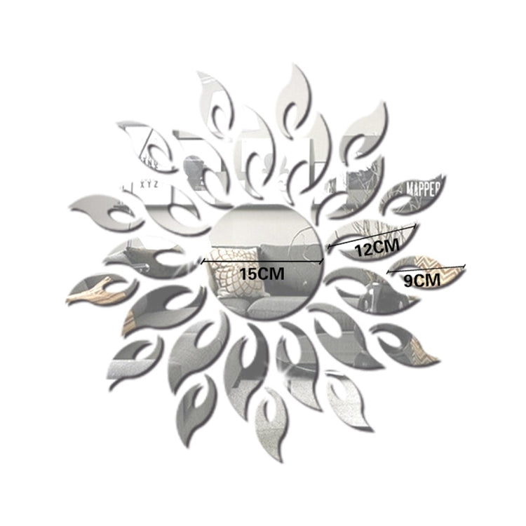 Sunflower Mirror Wall Sticker Bedroom Living Room Decoration Wall Stickers(Silver) - free shipping - PMC TechLife - Order now!