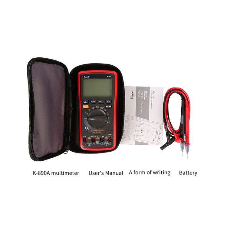 Kaisi K-890 Professional LCD Digital Multimeter Electrical Handheld Digital Multimeter Tester - Current & Voltage Tester by Kaisi | Online Shopping South Africa | PMC Jewellery | Buy Now Pay Later Mobicred