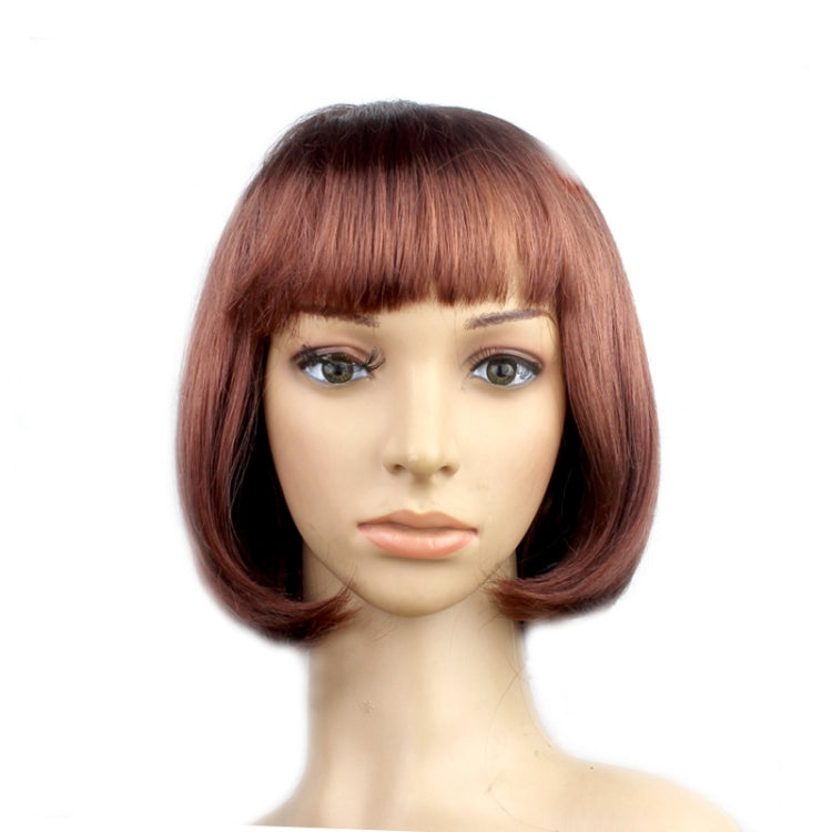 Party Cosplay Headwear Straight Short PET Wigs For Female(Brown) - Wigs by PMC Jewellery | Online Shopping South Africa | PMC Jewellery