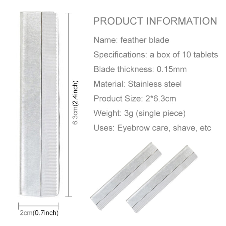 10 PCS Professional Hairdressing Tools Scraper Blade Eyebrow Trimmer Shaving Scratching Hair Feather Blade(Silver) - free shipping - PMC TechLife - Order now!