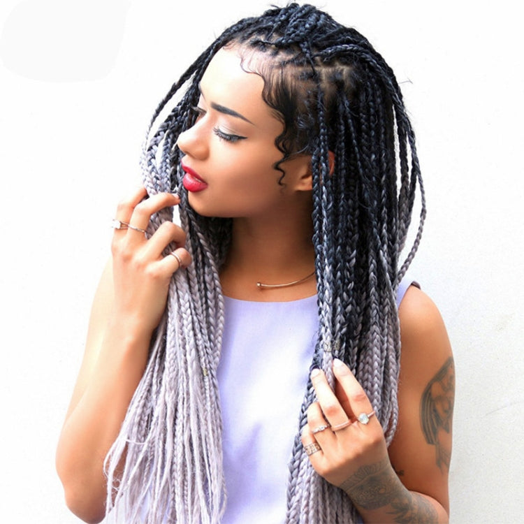 Fashion Color Gradient Individual Braid Wigs Chemical Fiber Big Braids, Length: 60cm(10 Black+Red Brown) - Wigs by PMC Jewellery | Online Shopping South Africa | PMC Jewellery