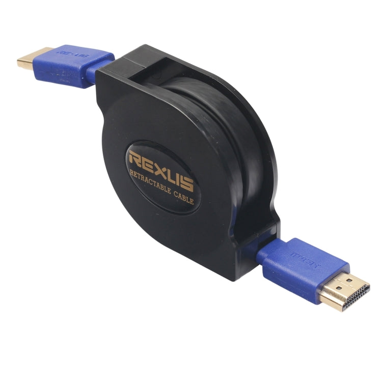 1.8m HDMI 1.4 (1080P) Gold Plated Connectors HDMI Male to HDMI Male Retractable Flat Cable (Black) - Cable by PMC Jewellery | Online Shopping South Africa | PMC Jewellery