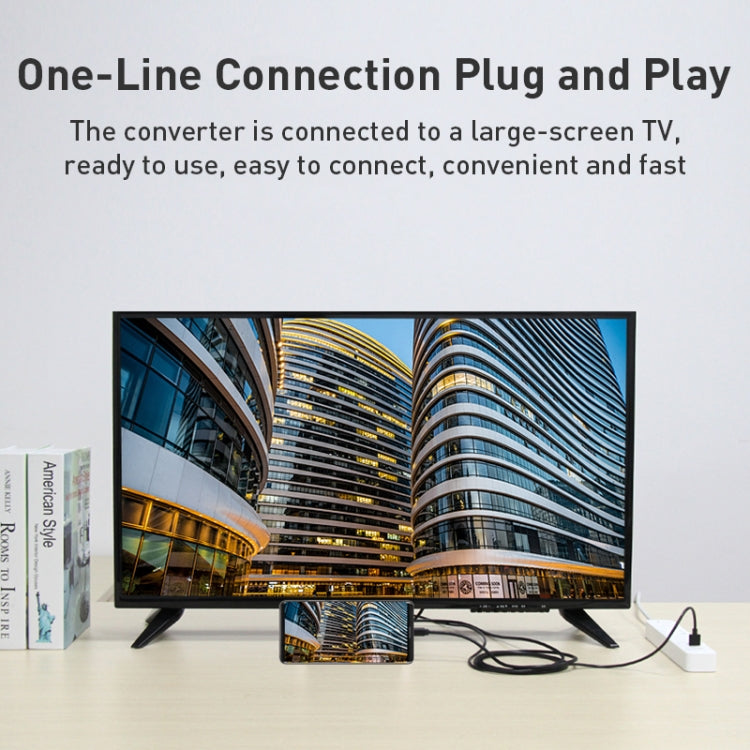 9572A USB Power Supply USB-C/Type-C to HDMI 4K Aluminum Alloy Cable, Length: 1.8m(Black) - Converter & Adapter by PMC TechLife | Online Shopping South Africa | PMC TechLife