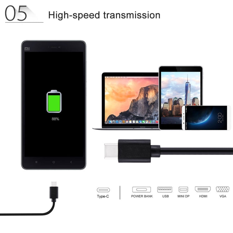 HAWEEL 1m USB-C / Type-C to USB 2.0 Data & Charging Cable(Black) - free shipping - PMC TechLife - Order now!
