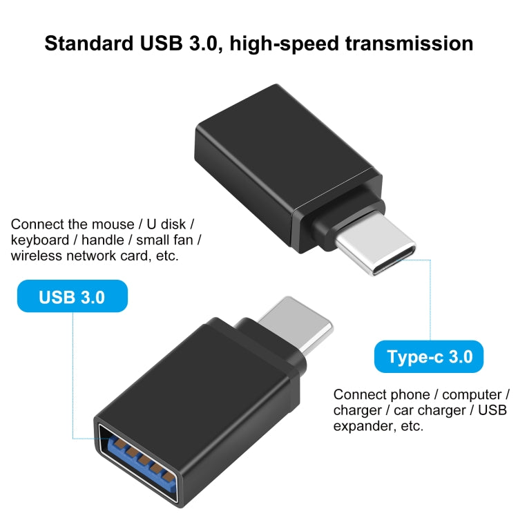 HAWEEL USB-C / Type-C Male to USB 3.0 Female OTG Data Transmission Adapter(Black) - free shipping - PMC TechLife - Order now!