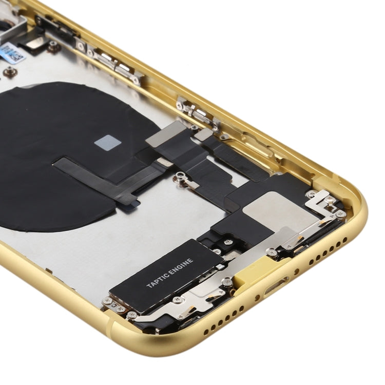 Battery Back Cover Assembly (with Side Keys & Power Button + Volume Button Flex Cable & Wireless Charging Module & Motor & Charging Port & Speaker Ringer Buzzer & Card Tray & Camera Lens Cover) for iPhone 11(Yellow) - Back Cover by PMC TechLife | Online Shopping South Africa | PMC TechLife