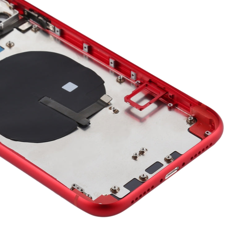 Battery Back Cover (with Side Keys & Card Tray & Power + Volume Flex Cable & Wireless Charging Module) for iPhone 11(Red) - Back Cover by PMC TechLife | Online Shopping South Africa | PMC TechLife