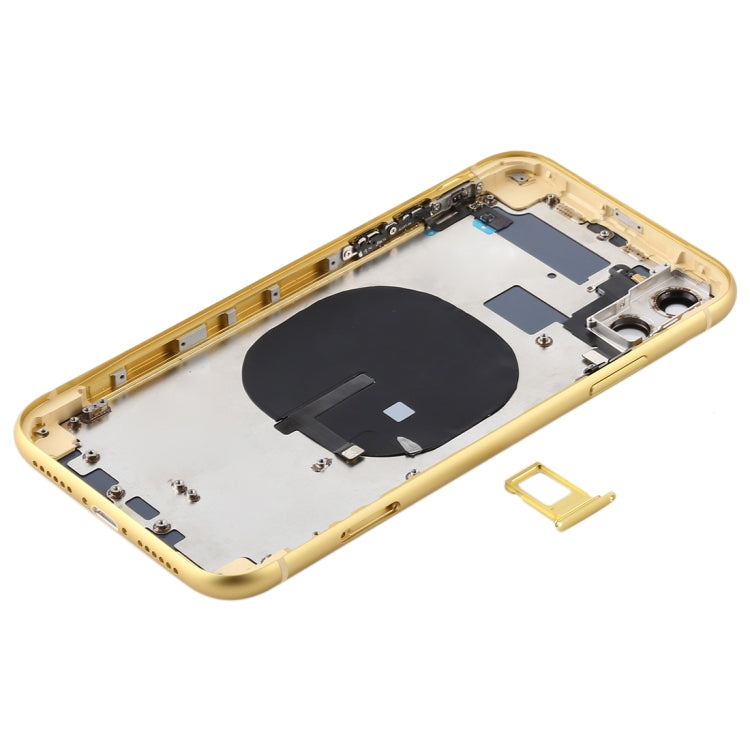 Battery Back Cover (with Side Keys & Card Tray & Power + Volume Flex Cable & Wireless Charging Module) for iPhone 11(Yellow) - Back Cover by PMC TechLife | Online Shopping South Africa | PMC TechLife