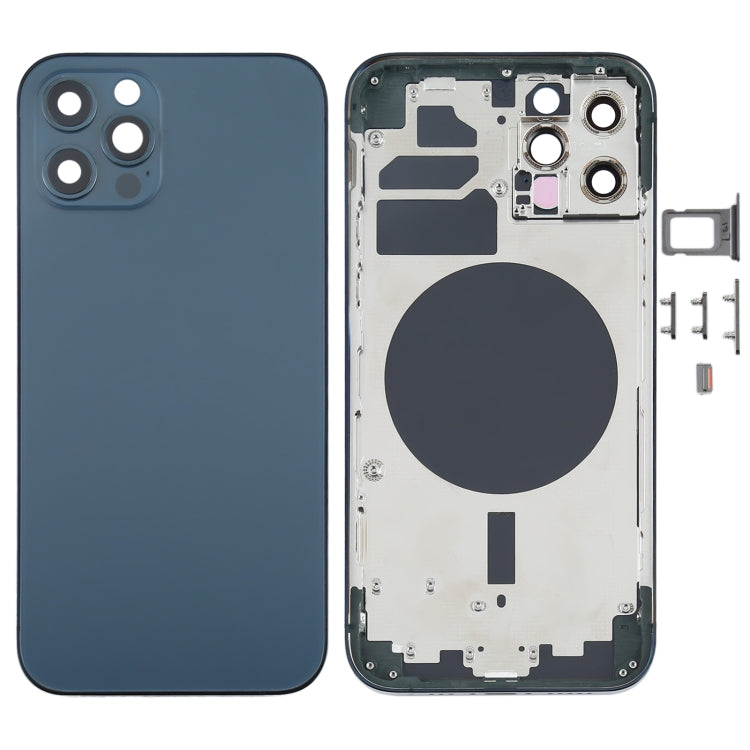Back Housing Cover with SIM Card Tray & Side  Keys & Camera Lens for iPhone 12 Pro(Blue) - Back Cover by PMC TechLife | Online Shopping South Africa | PMC TechLife
