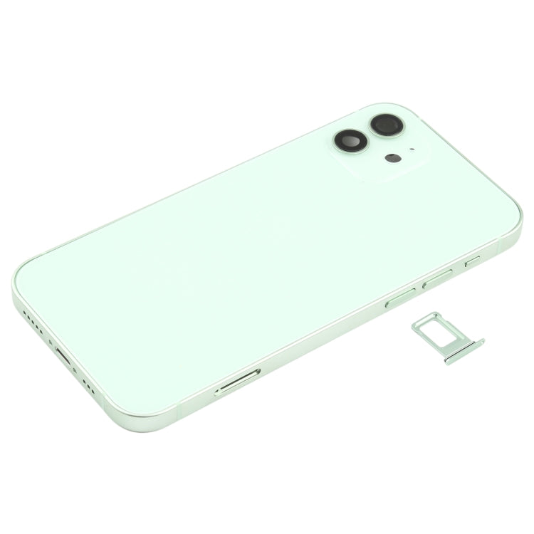 Battery Back Cover (with Side Keys & Card Tray & Power + Volume Flex Cable & Wireless Charging Module) for iPhone 12(Green) - Back Cover by PMC TechLife | Online Shopping South Africa | PMC TechLife