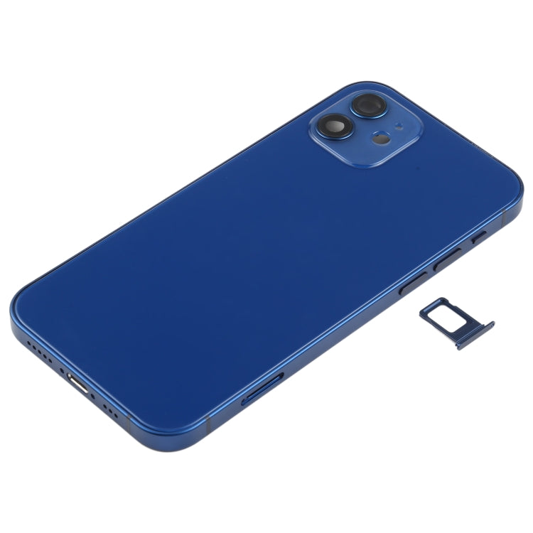 Battery Back Cover (with Side Keys & Card Tray & Power + Volume Flex Cable & Wireless Charging Module) for iPhone 12(Blue) - free shipping - PMC TechLife - Order now!