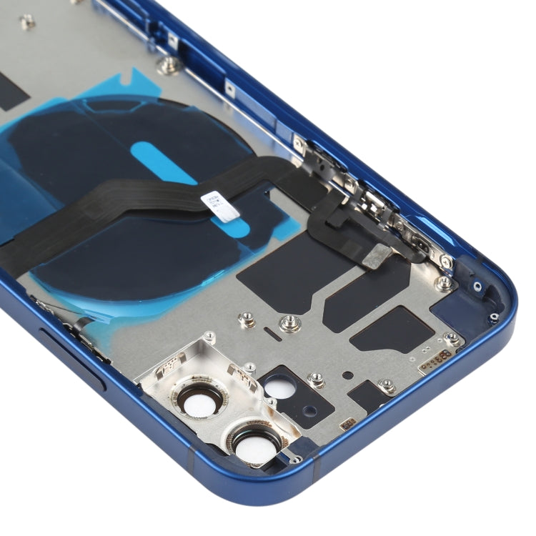 Battery Back Cover (with Side Keys & Card Tray & Power + Volume Flex Cable & Wireless Charging Module) for iPhone 12(Blue) - free shipping - PMC TechLife - Order now!