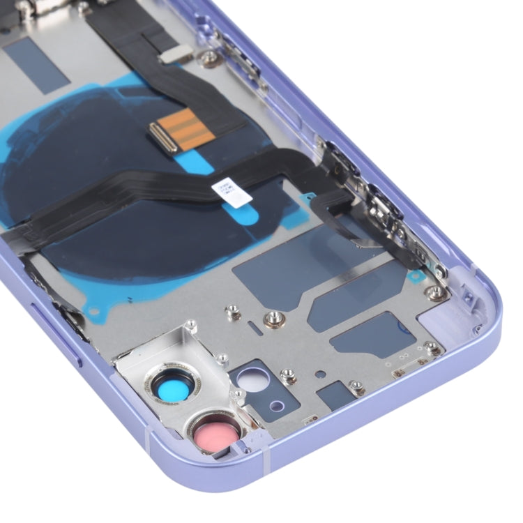 Battery Back Cover Assembly (with Side Keys & Speaker Ringer Buzzer & Motor & Camera Lens & Card Tray & Power Button + Volume Button + Charging Port & Wireless Charging Module) for iPhone 12(Purple) - Back Cover by PMC TechLife | Online Shopping South Africa | PMC TechLife
