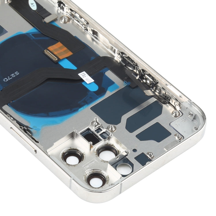 Battery Back Cover Assembly (with Side Keys & Speaker Ringer Buzzer & Motor & Camera Lens & Card Tray & Power Button + Volume Button + Charging Port & Wireless Charging Module) for iPhone 12 Pro(White) - Back Cover by PMC TechLife | Online Shopping South Africa | PMC TechLife