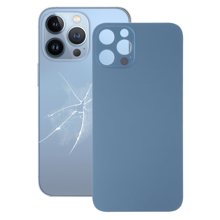 Easy Replacement Big Camera Hole Glass Back Battery Cover for iPhone 13 Pro Max(Blue) - Back Cover by PMC Jewellery | Online Shopping South Africa | PMC Jewellery