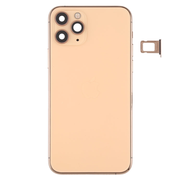 Battery Back Cover (with Side Keys & Card Tray & Power + Volume Flex Cable & Wireless Charging Module) for iPhone 11 Pro Max(Gold) - Back Cover by PMC TechLife | Online Shopping South Africa | PMC TechLife | Buy Now Pay Later Mobicred