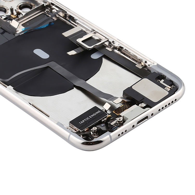 Battery Back Cover Assembly (with Side Keys & Power Button + Volume Button Flex Cable & Wireless Charging Module & Motor & Charging Port & Speaker Ringer Buzzer & Card Tray & Camera Lens Cover) for iPhone 11 Pro Max(Silver) - Back Cover by PMC TechLife | Online Shopping South Africa | PMC TechLife