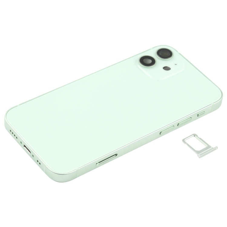 Battery Back Cover (with Side Keys & Card Tray & Power + Volume Flex Cable & Wireless Charging Module) for iPhone 12 Mini(Green) - Back Cover by PMC TechLife | Online Shopping South Africa | PMC TechLife | Buy Now Pay Later Mobicred