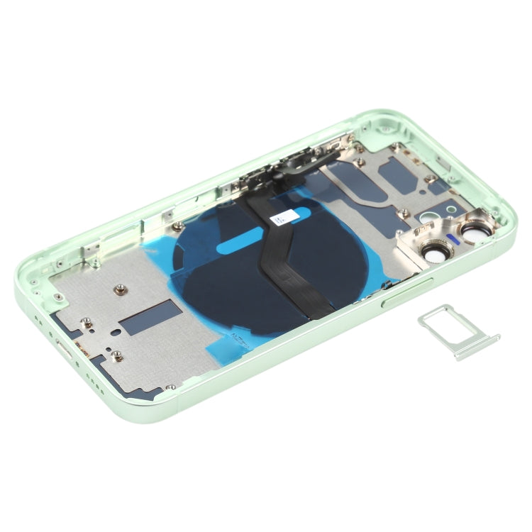 Battery Back Cover (with Side Keys & Card Tray & Power + Volume Flex Cable & Wireless Charging Module) for iPhone 12 Mini(Green) - Back Cover by PMC TechLife | Online Shopping South Africa | PMC TechLife | Buy Now Pay Later Mobicred