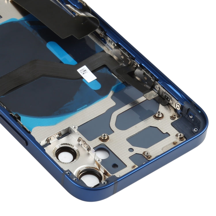Battery Back Cover Assembly (with Side Keys & Speaker Ringer Buzzer & Motor & Camera Lens & Card Tray & Power Button + Volume Button + Charging Port & Wireless Charging Module) for iPhone 12 Mini(Blue) - Back Cover by PMC TechLife | Online Shopping South Africa | PMC TechLife