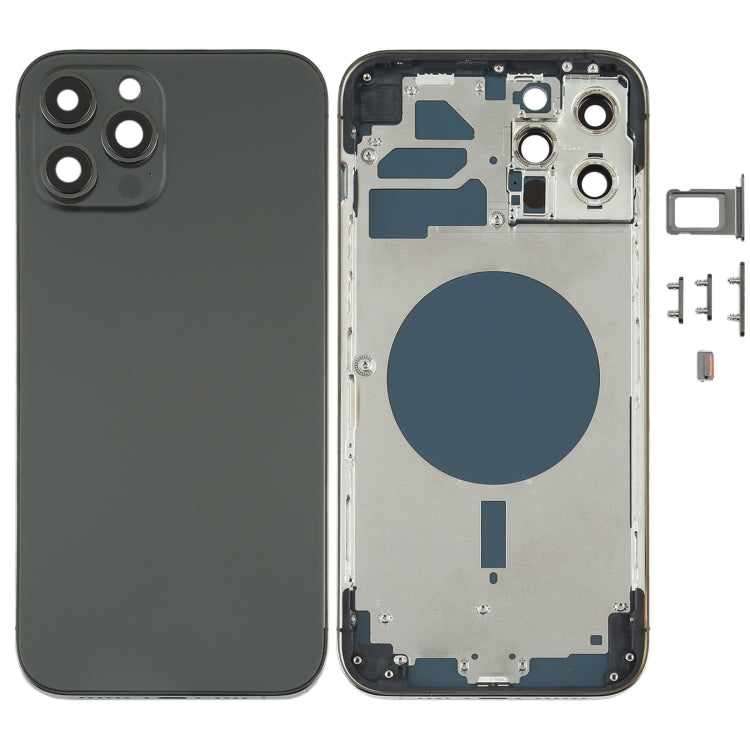 Back Housing Cover with SIM Card Tray & Side keys & Camera Lens for iPhone 12 Pro Max(Black) - Back Cover by PMC TechLife | Online Shopping South Africa | PMC TechLife