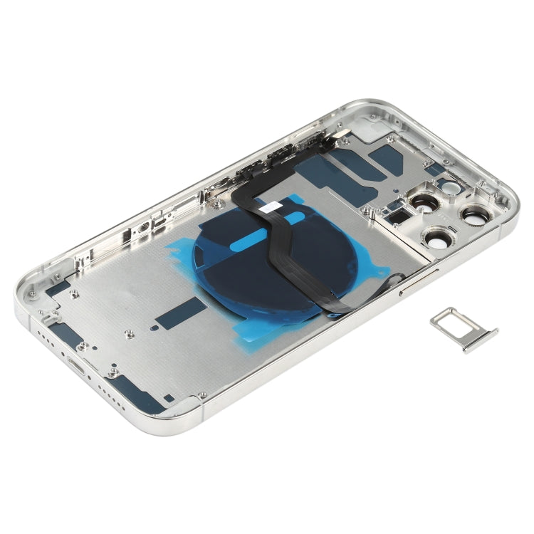 Battery Back Cover (with Side Keys & Card Tray & Power + Volume Flex Cable & Wireless Charging Module) for iPhone 12 Pro Max(White) - Back Cover by PMC TechLife | Online Shopping South Africa | PMC TechLife