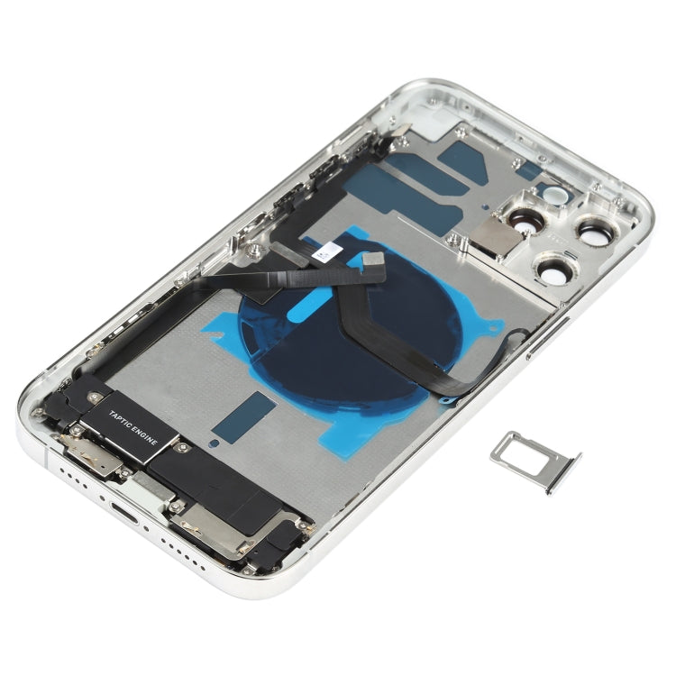 Battery Back Cover Assembly (with Side Keys & Speaker Ringer Buzzer & Motor & Camera Lens & Card Tray & Power Button + Volume Button + Charging Port & Wireless Charging Module) for iPhone 12 Pro Max(White) - Back Cover by PMC TechLife | Online Shopping South Africa | PMC TechLife