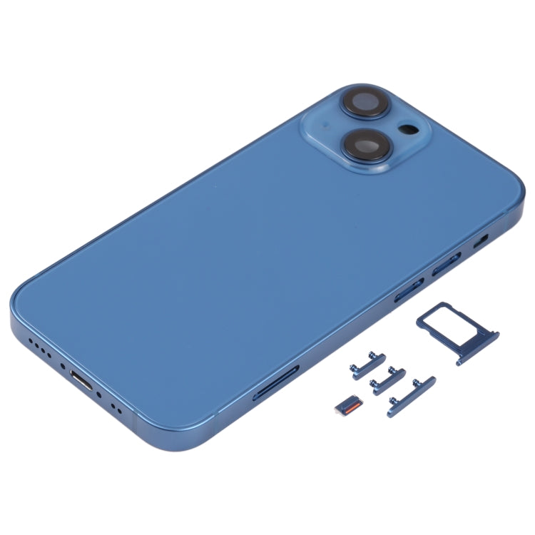 Back Housing Cover with SIM Card Tray & Side  Keys & Camera Lens for iPhone 13 Mini(Blue) - Back Cover by PMC TechLife | Online Shopping South Africa | PMC TechLife