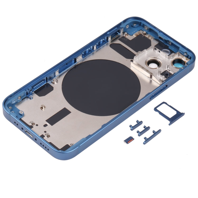 Back Housing Cover with SIM Card Tray & Side  Keys & Camera Lens for iPhone 13 Mini(Blue) - Back Cover by PMC TechLife | Online Shopping South Africa | PMC TechLife