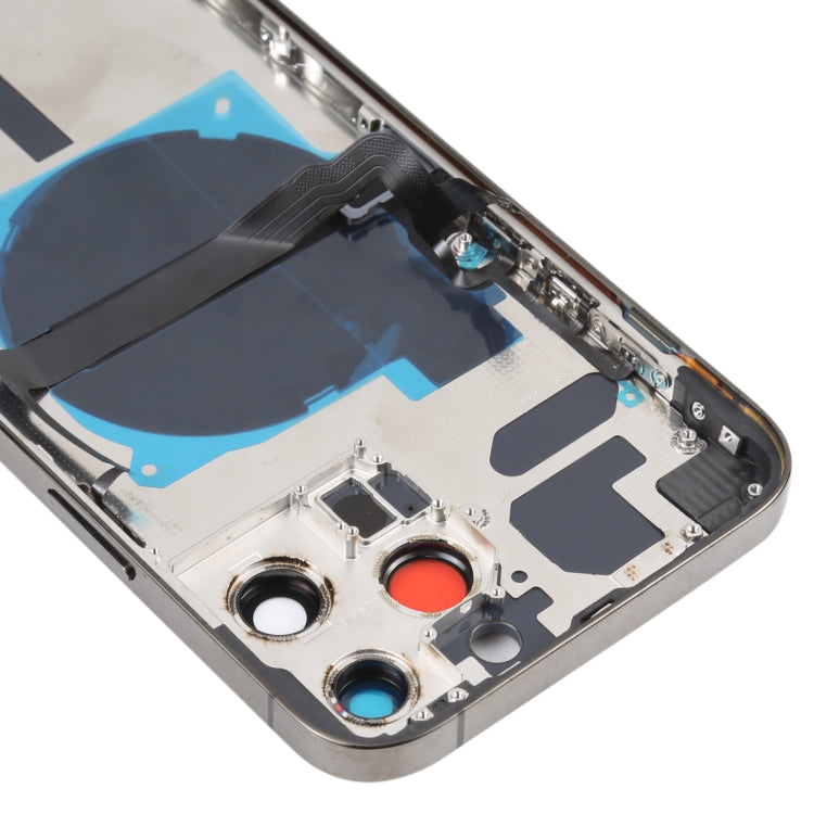 For iPhone 13 Pro Max Battery Back Cover with Side Keys & Card Tray & Power + Volume Flex Cable & Wireless Charging Module(Black) - Back Cover by PMC TechLife | Online Shopping South Africa | PMC TechLife | Buy Now Pay Later Mobicred